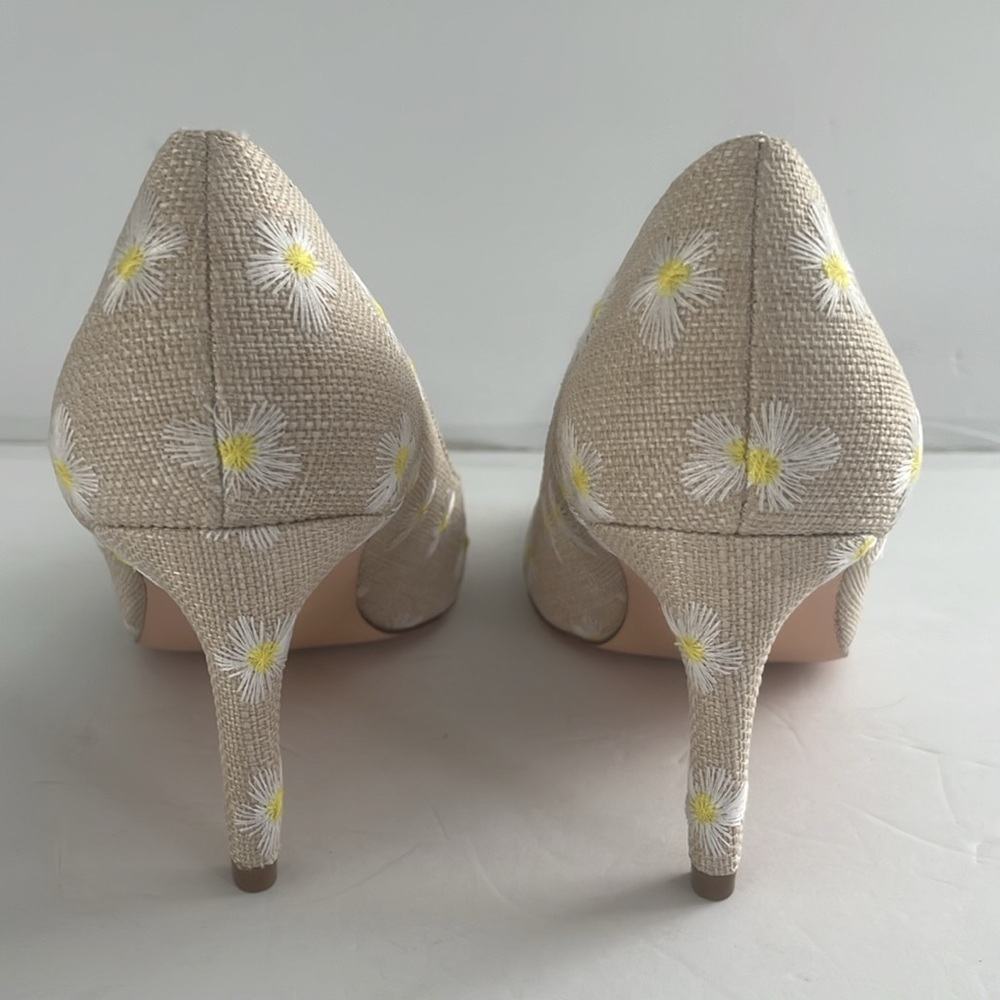 JUSTFAB Khloy Classic Pump Beige Floral Women's High Heels Shoes Size 8 - Picture 9 of 11